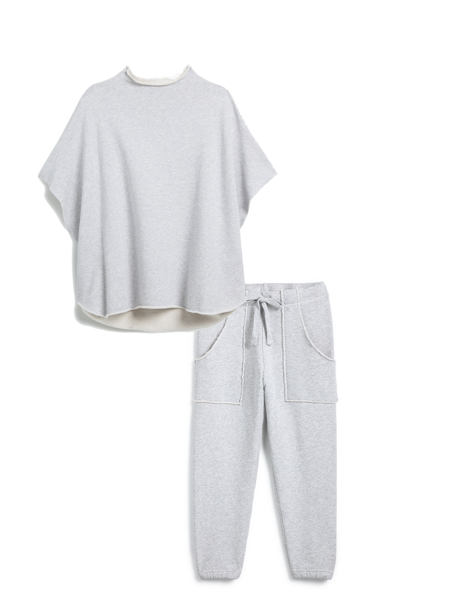 Flat front of Gray Frank & Eileen Montauk Travel Set Audrey Capelet and Eamon Jogger Sweatpant in Triple Fleece