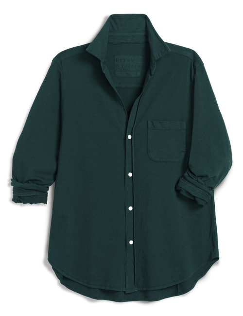 Green shirt with a collar on a white background, view 4
