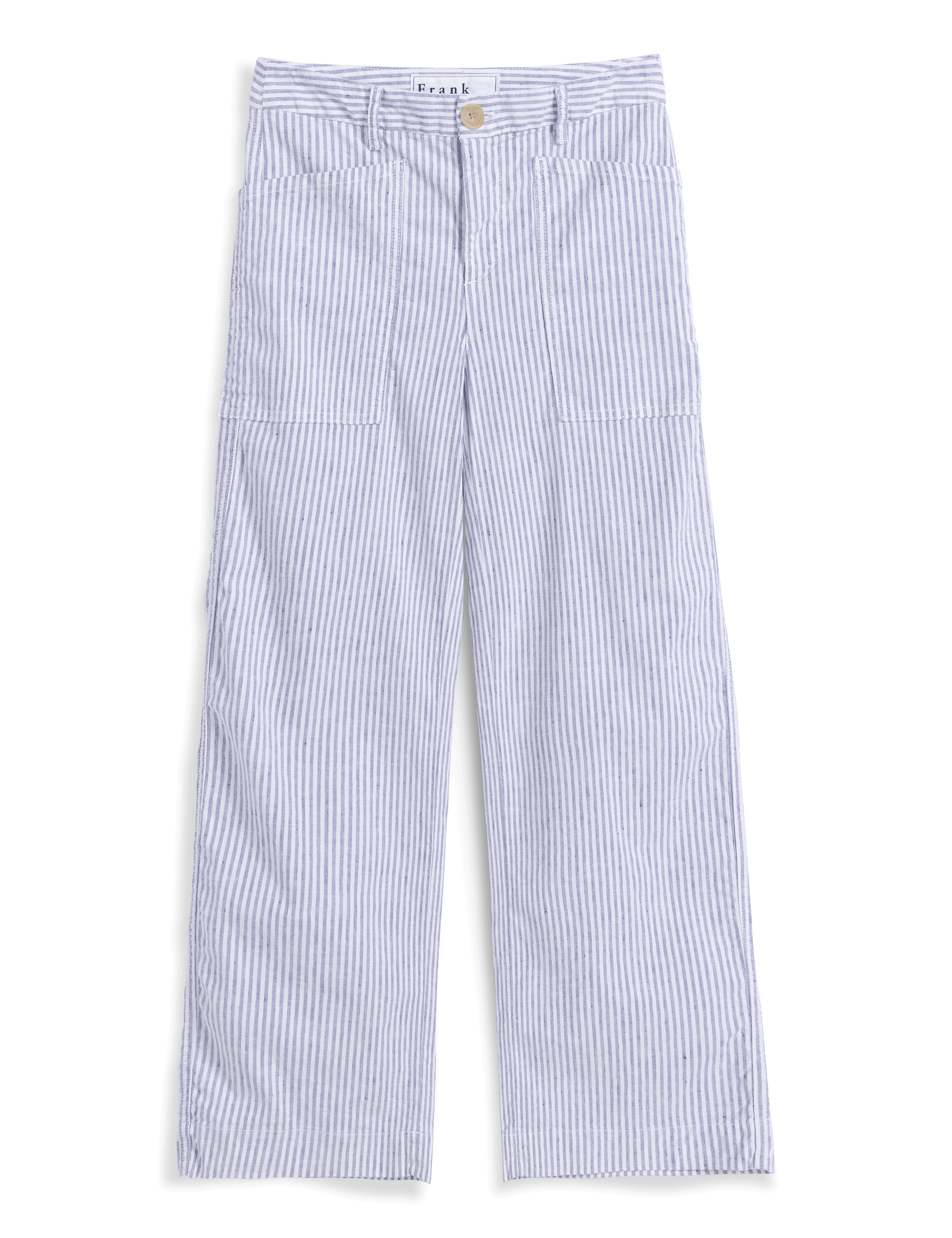 LIMERICK Navy and White Stripe, Italian Performance Linen, view 4