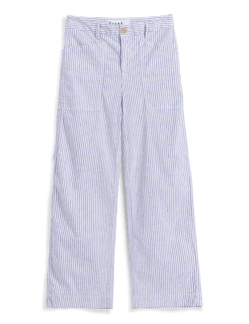 LIMERICK Navy and White Stripe, Italian Performance Linen, view 4