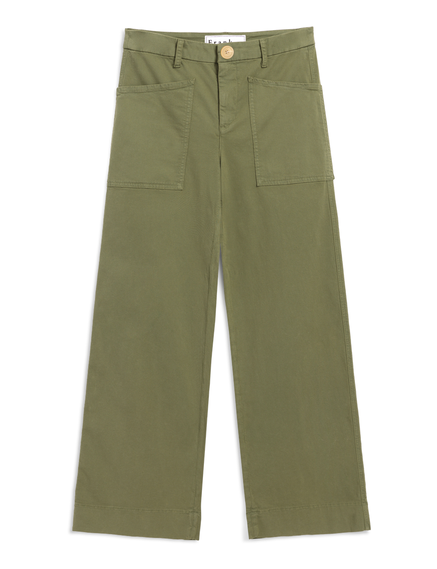 Green pants on a white background