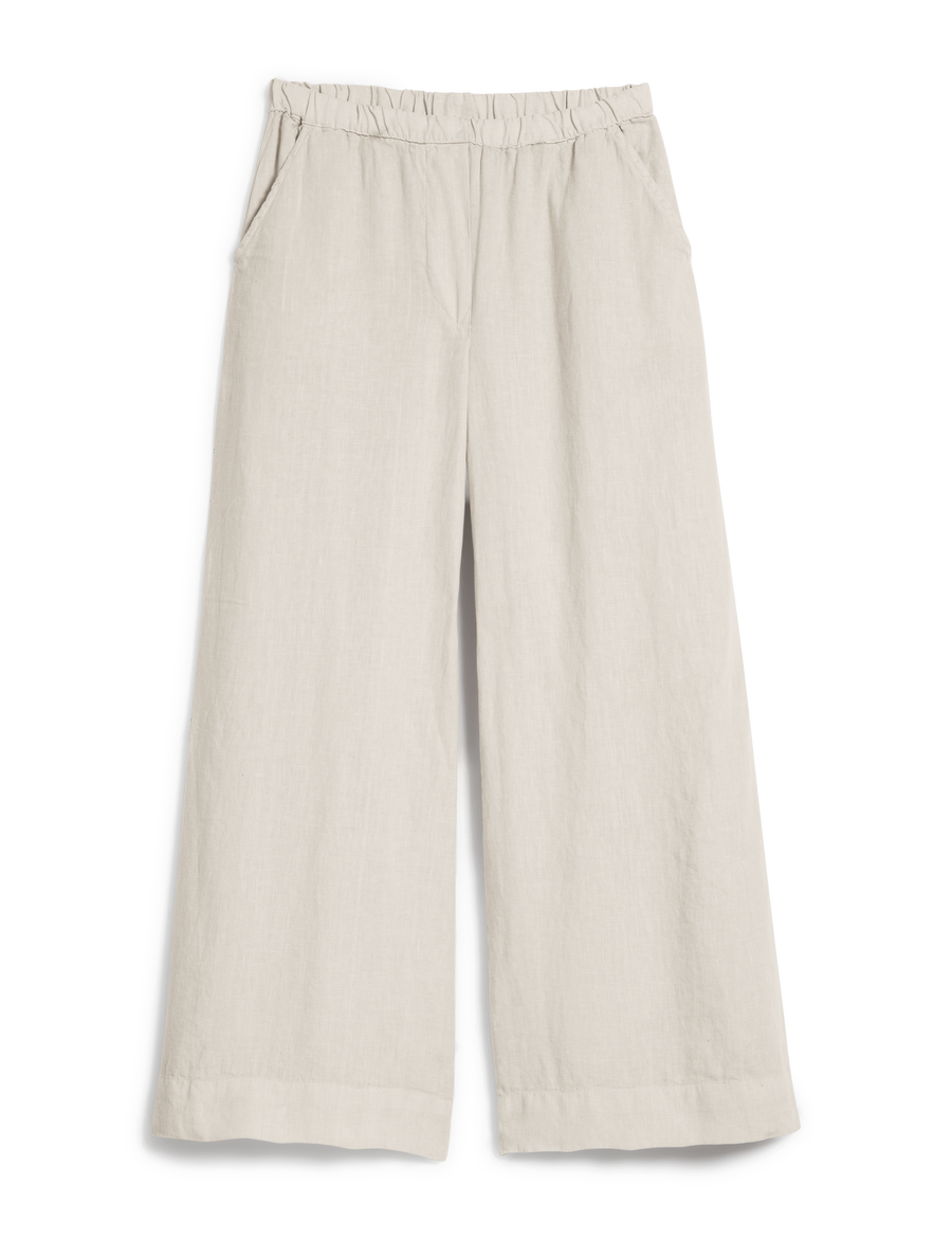 WIDE-LEG PULL-ON LINEN PANT Sand, Washed Linen
