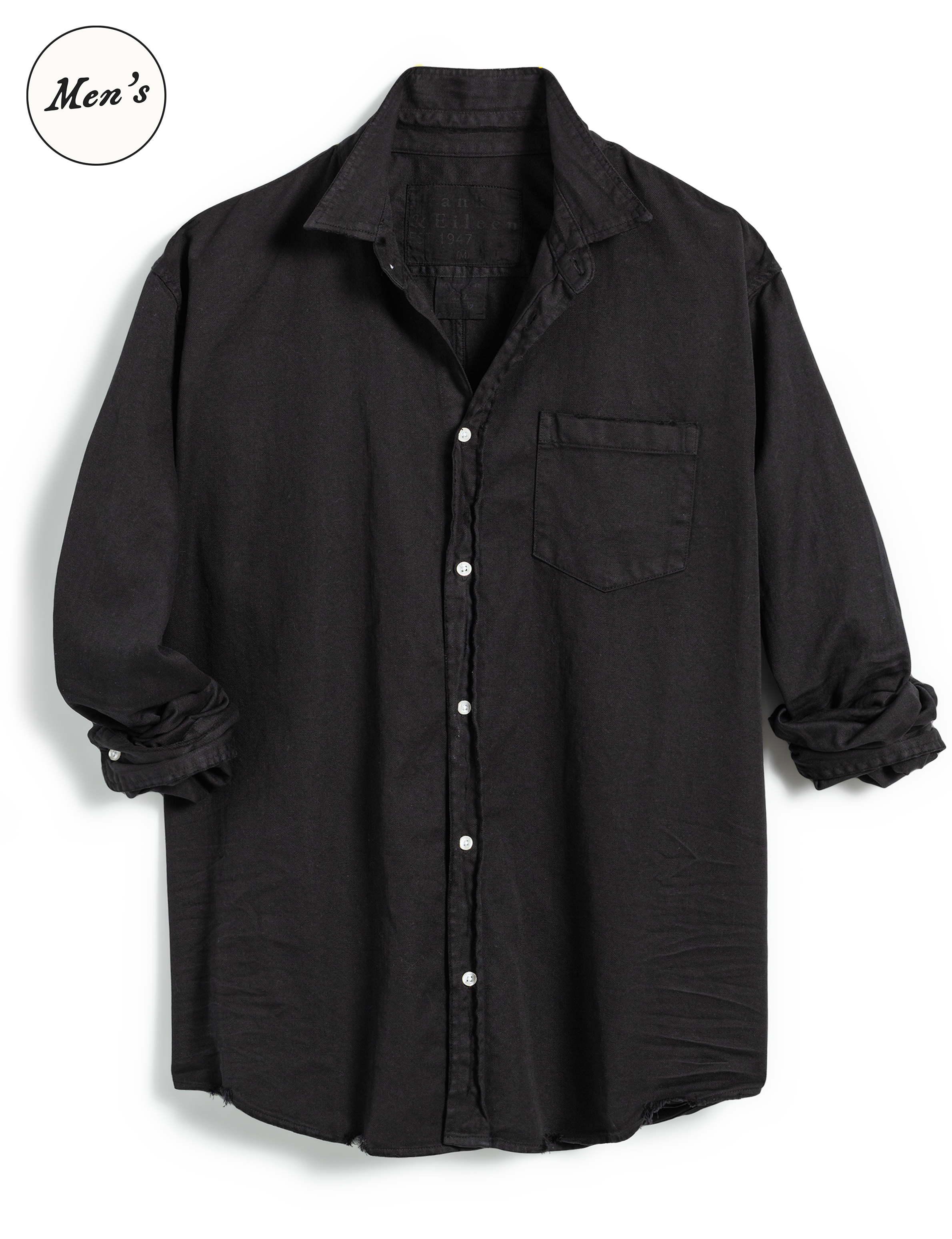 Luke, Men's Button-Up Shirt, Distressed Denim Wash | Frank & Eileen