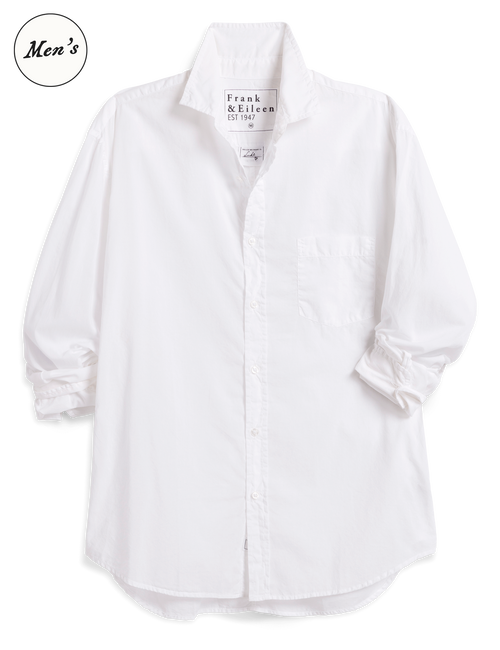 LUKE White, Italian Featherweight Poplin, front view