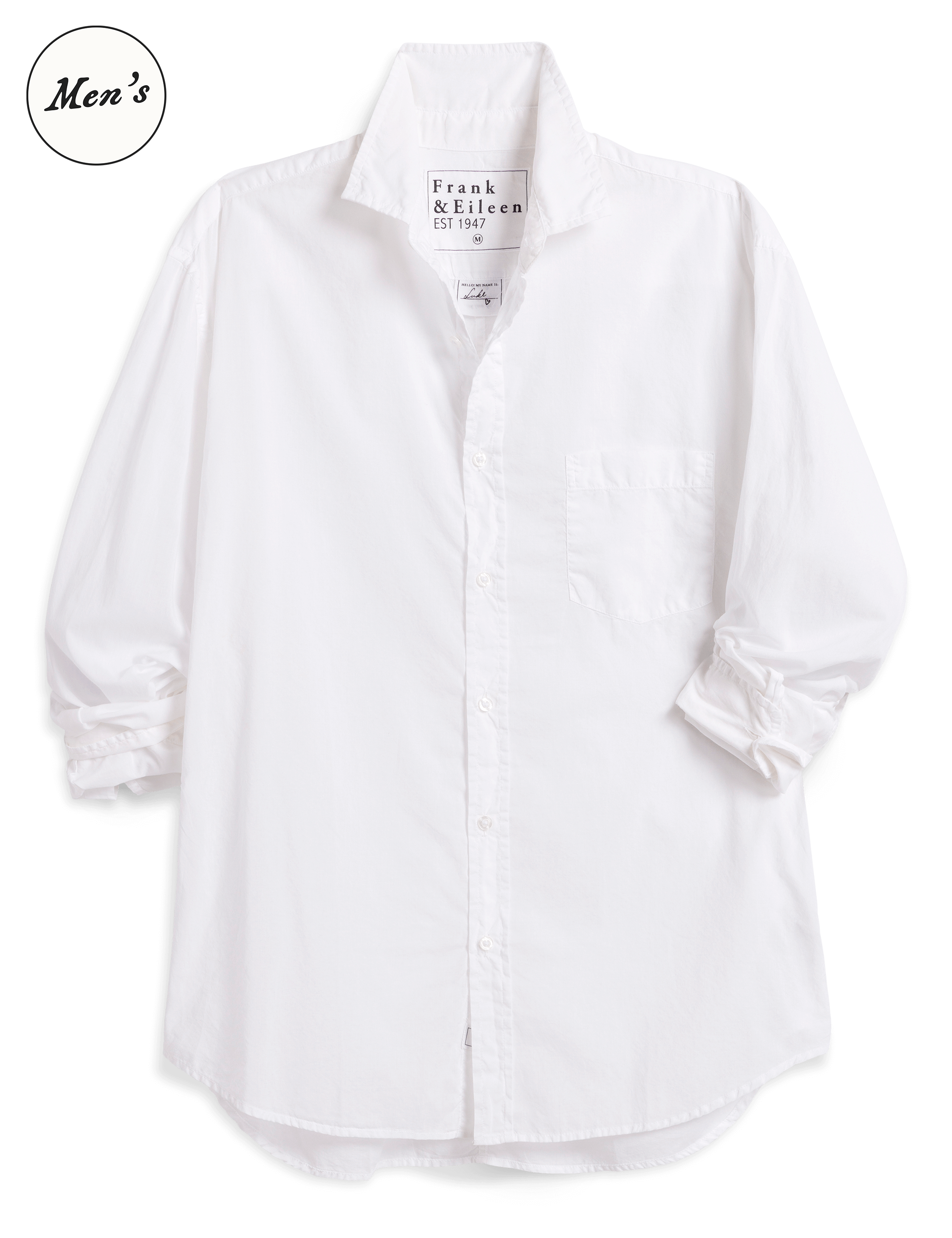 Luke, Men's Button-Up Shirt, Distressed Denim Wash | Frank & Eileen