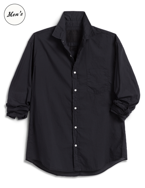LUKE Black, Italian Featherweight Poplin, front view