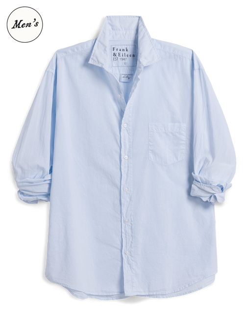LUKE Shirting Blue, Italian Featherweight Poplin, front view