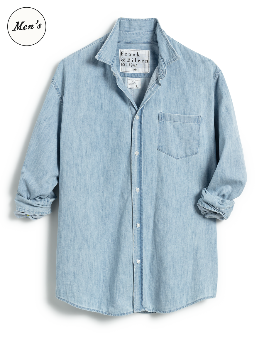 Luke, Men's Button-Up Shirt, Blue Wash Denim | Frank & Eileen Luke, Men's Button-Up Shirt, Blue Wash Denim | Frank & Eileen