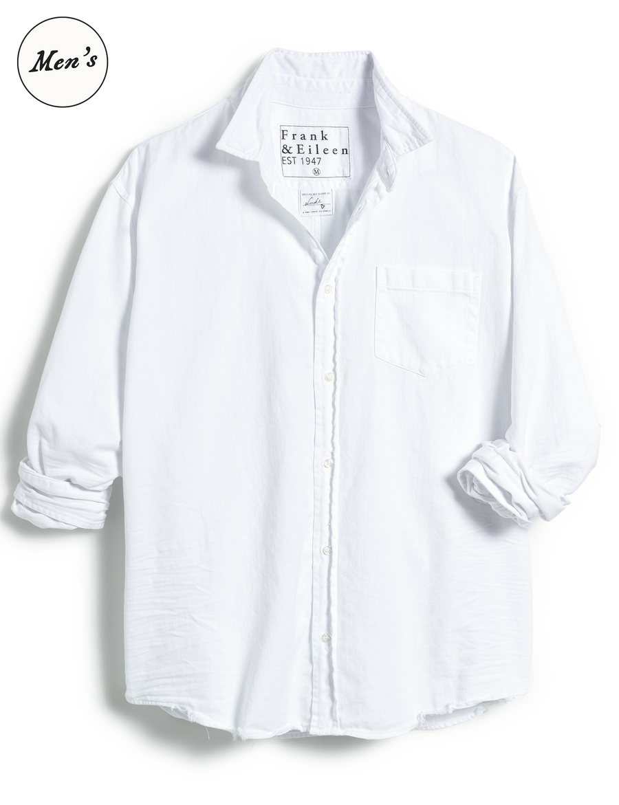 Luke, Men's Button-Up Shirt, White Denim | Frank & Eileen Luke, Men's Button-Up Shirt, White Denim | Frank & Eileen