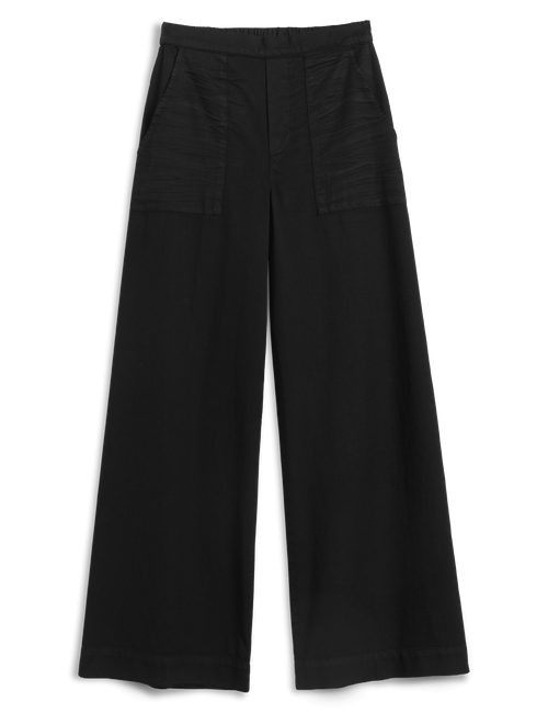 Black wide-leg pants on a white background, view 4