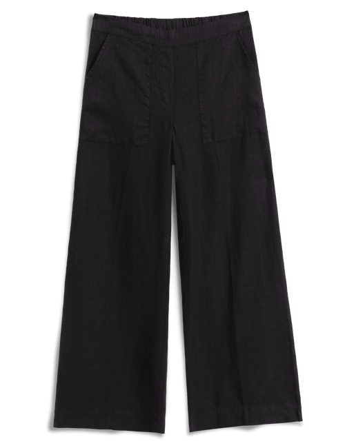 Black wide-leg pants on a transparent background, view 4