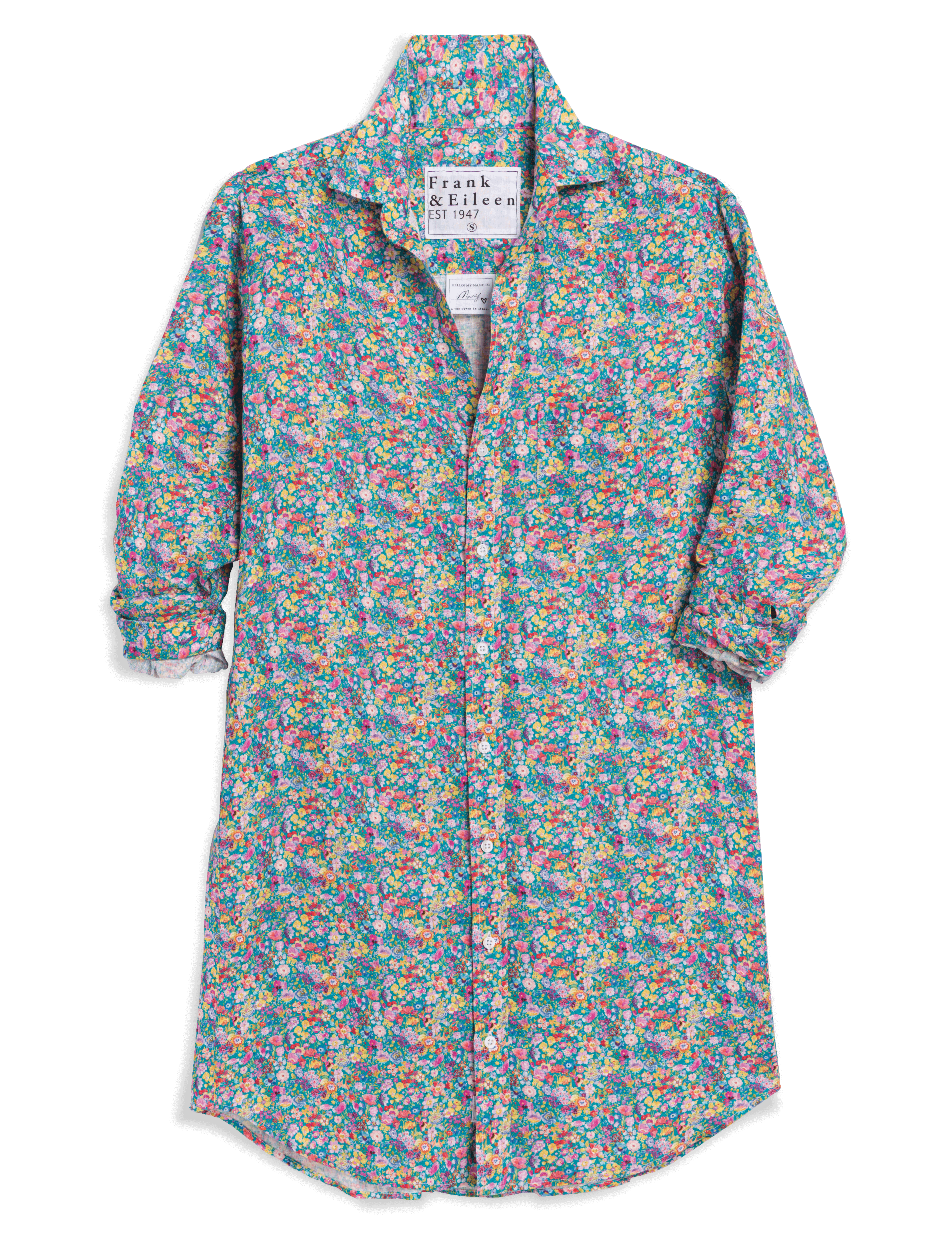 Floral patterned shirt on a black background, view 4