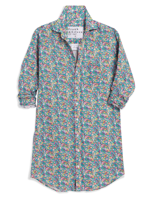 Floral patterned shirt on a black background, view 4