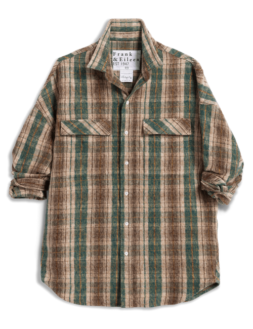 MCLOGHLIN Brown and Green with Sand Plaid, Italian Flannel, view 5