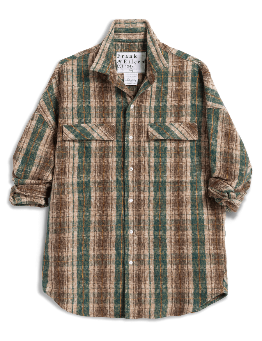 MCLOGHLIN Brown and Green with Sand Plaid, Italian Flannel