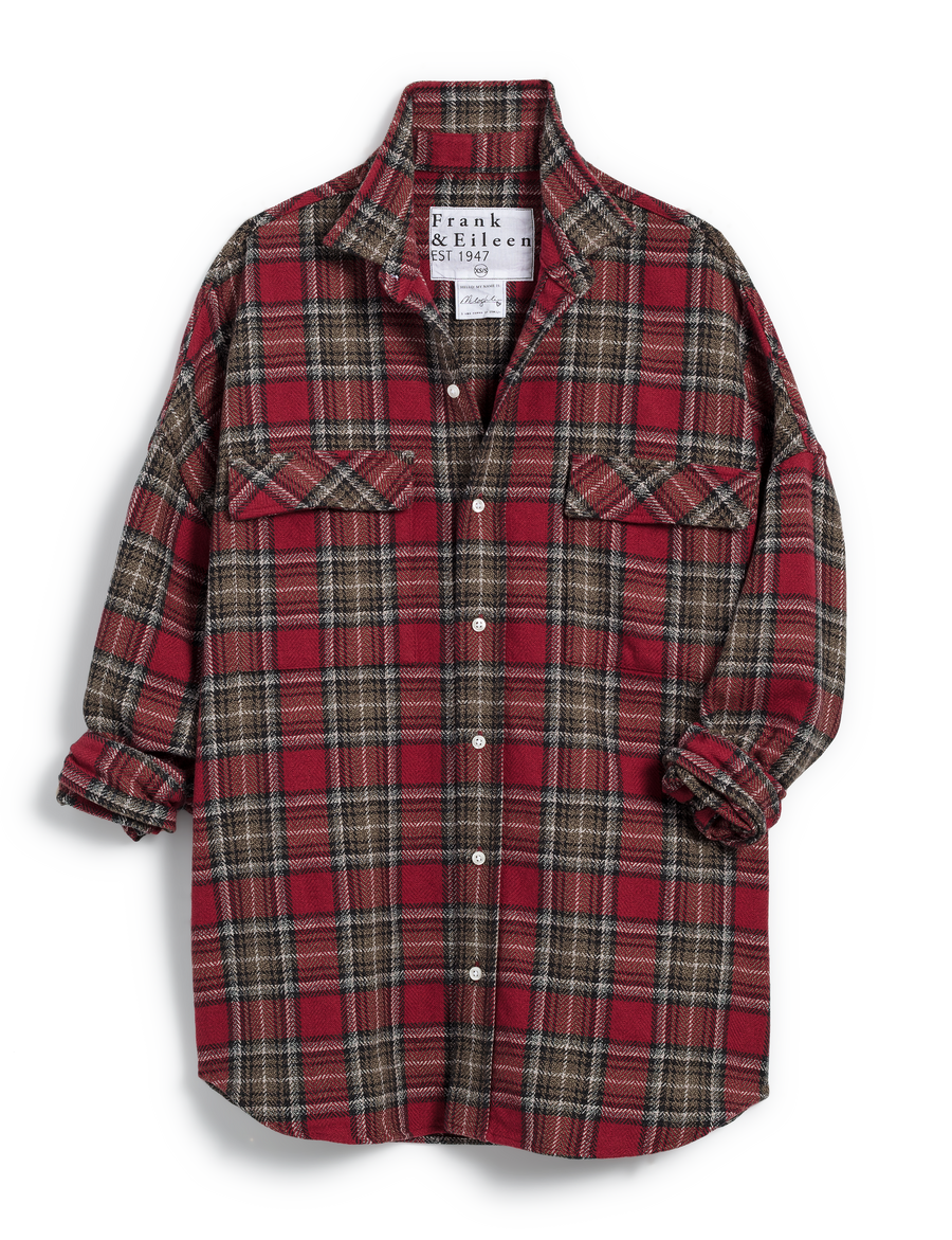 MCLOGHLIN Red Textured Plaid, Textured Flannel