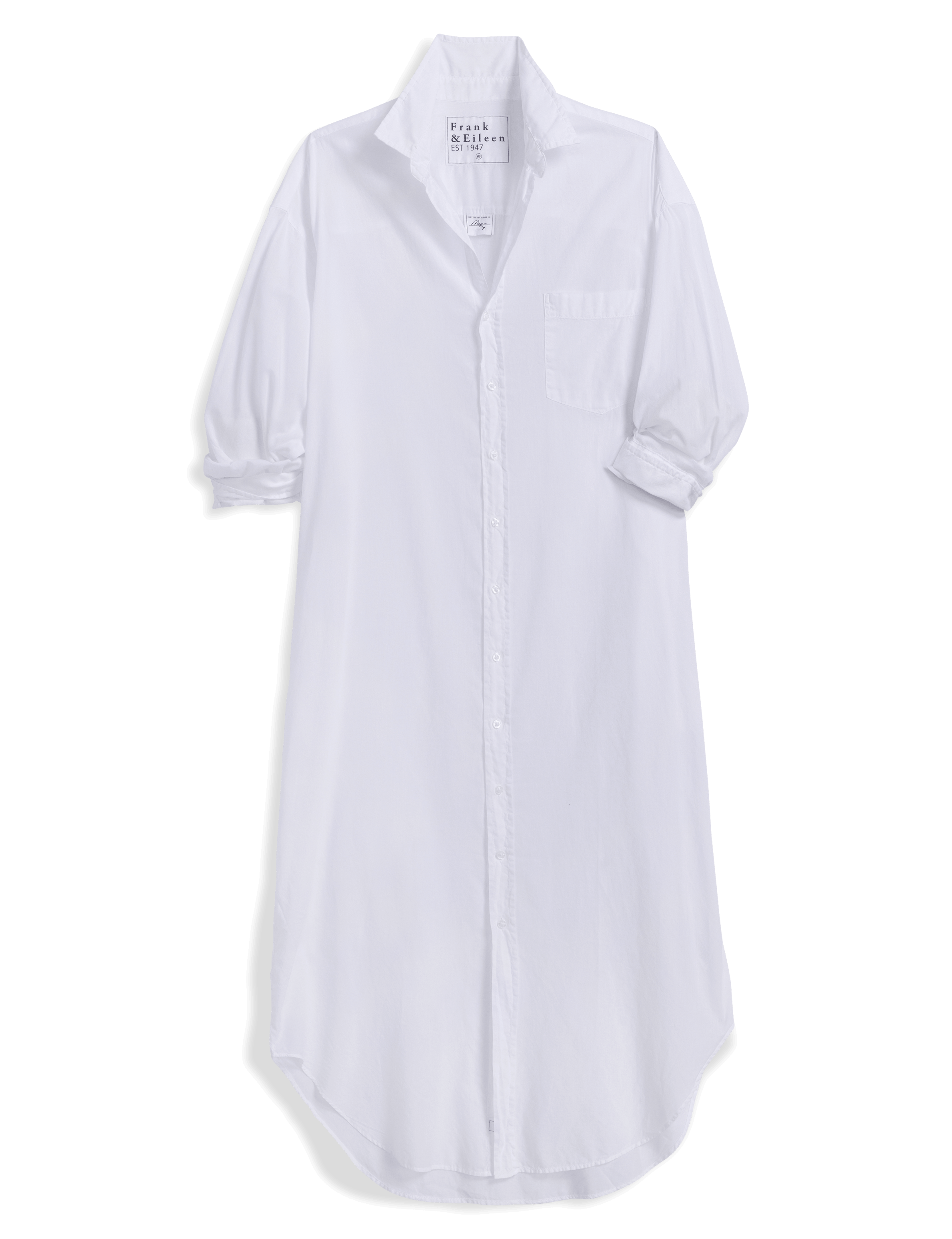 White shirt dress on a transparent background, view 5