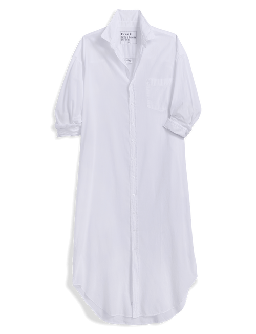 White shirt dress on a transparent background, view 5