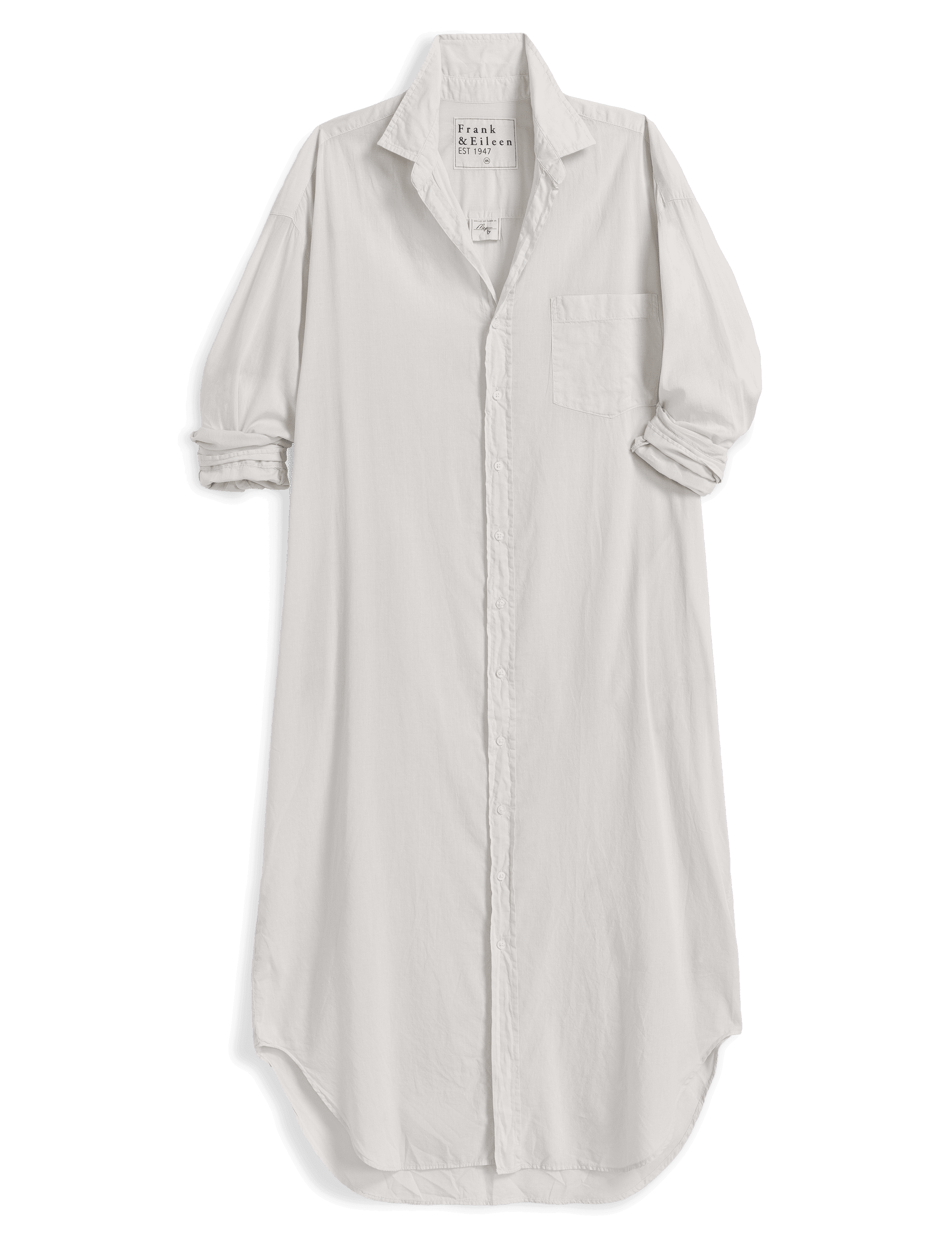 Beige shirt dress with brand logo on a transparent background, view 4