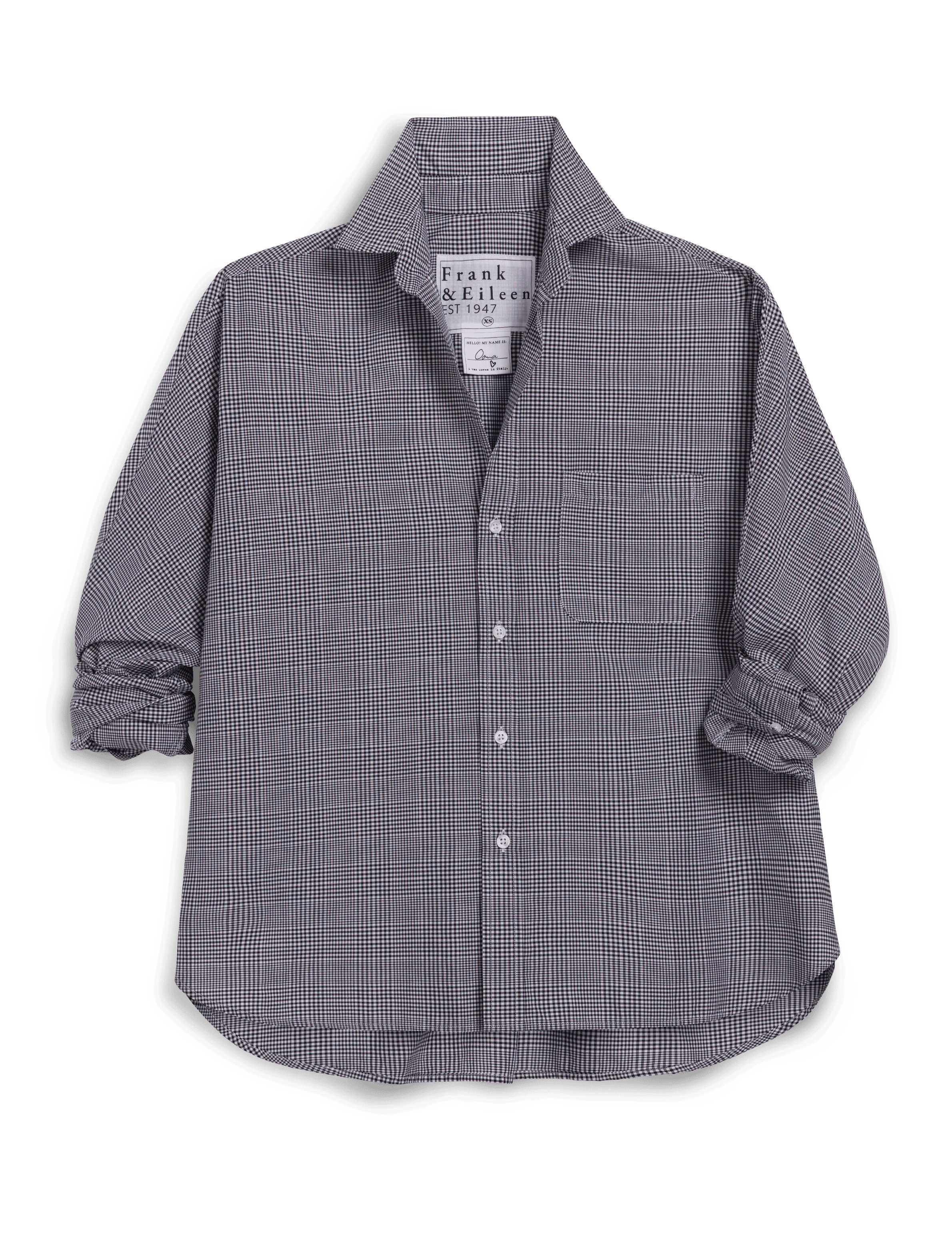 OONA Black and White Plaid, Italian Cotton