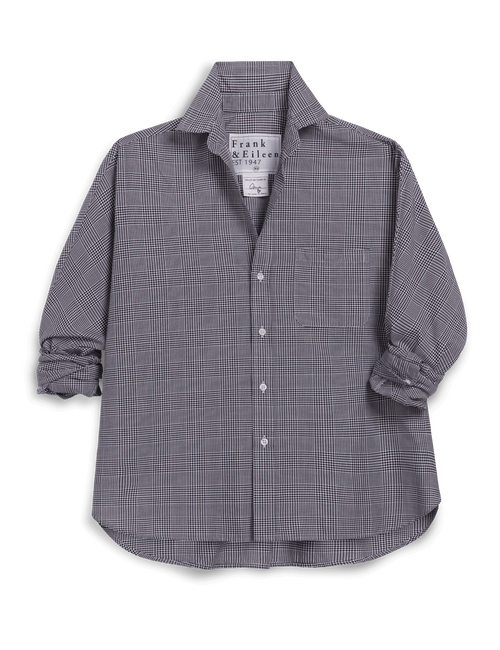 OONA Black and White Plaid, Italian Cotton, view 8