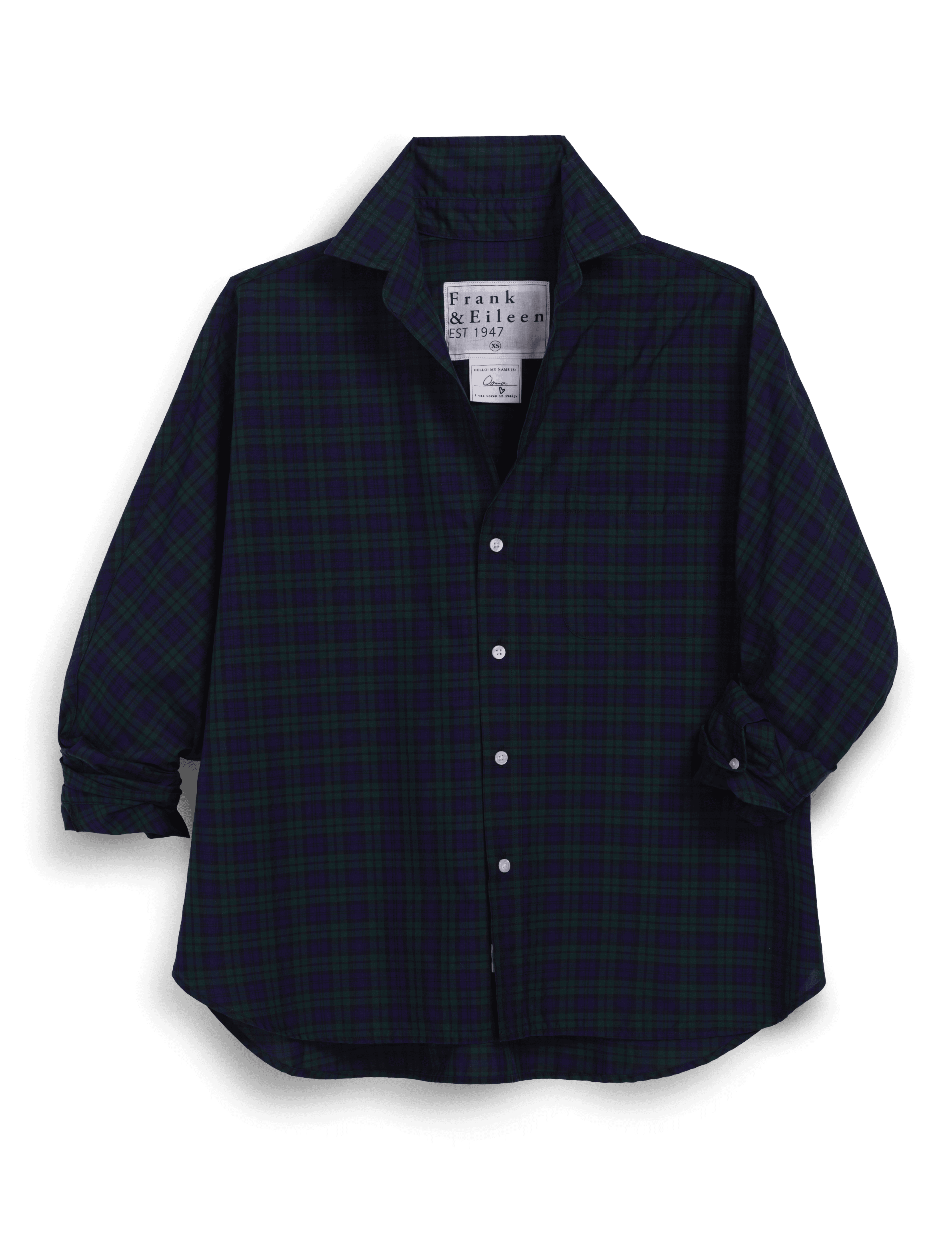 OONA Green and Blue with Black Plaid, Italian Cotton
