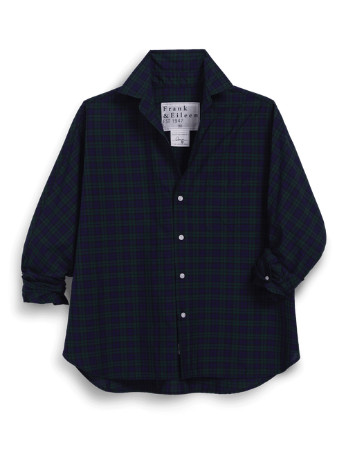 OONA Green and Blue with Black Plaid, Italian Cotton, view 4