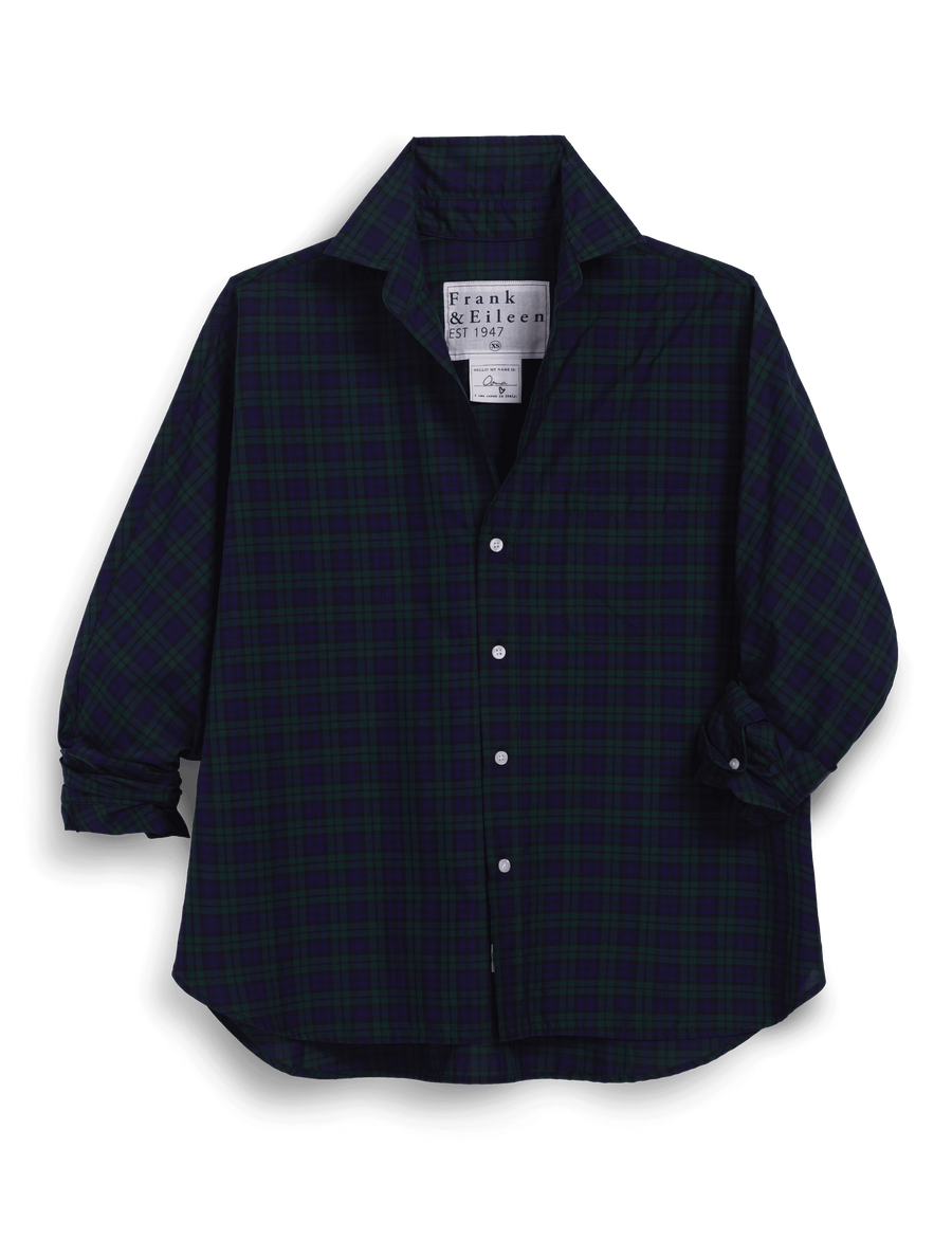 OONA Green and Blue with Black Plaid, Italian Cotton