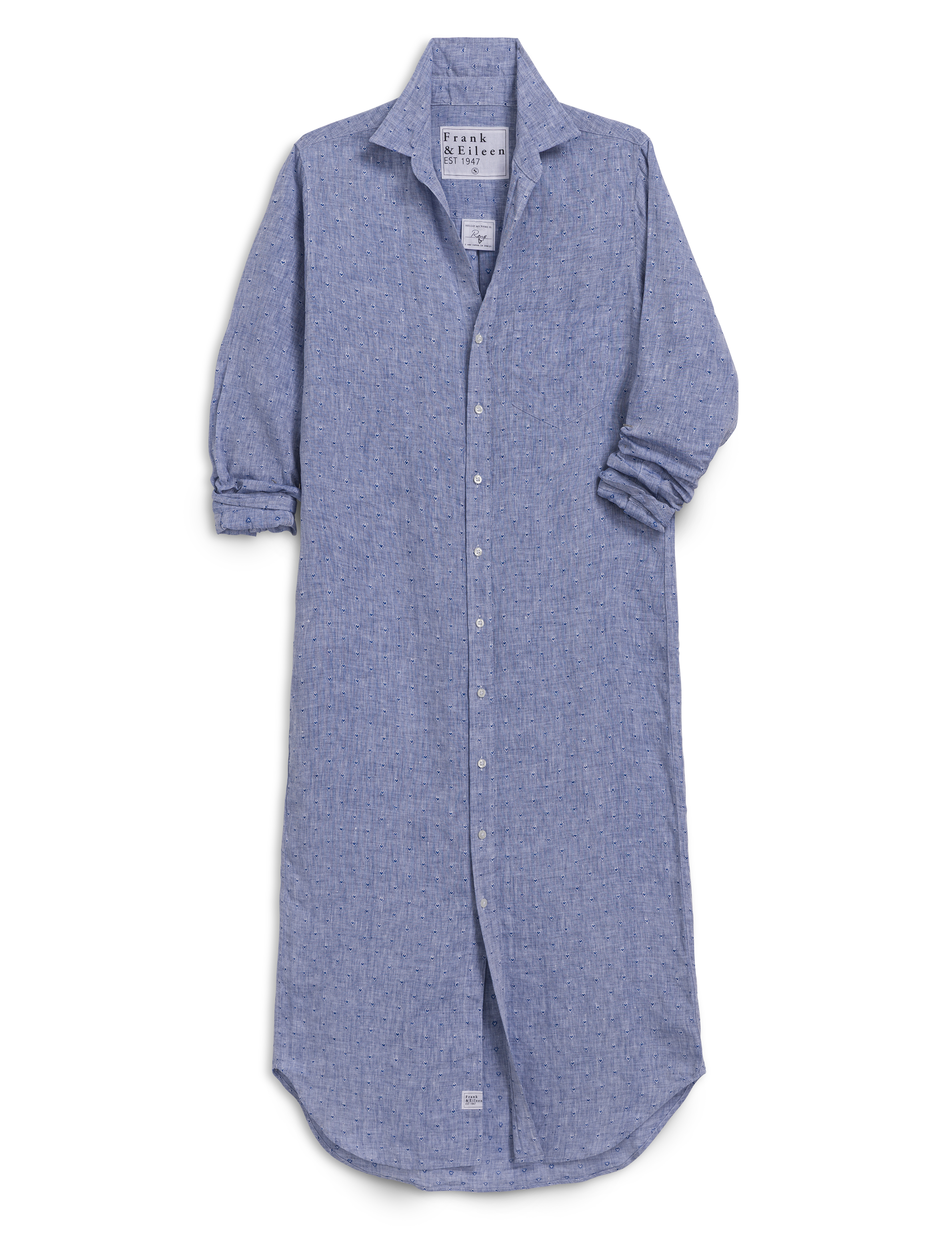 Emma, Popover Henley Maxi Dress, White | Frank & Eileen