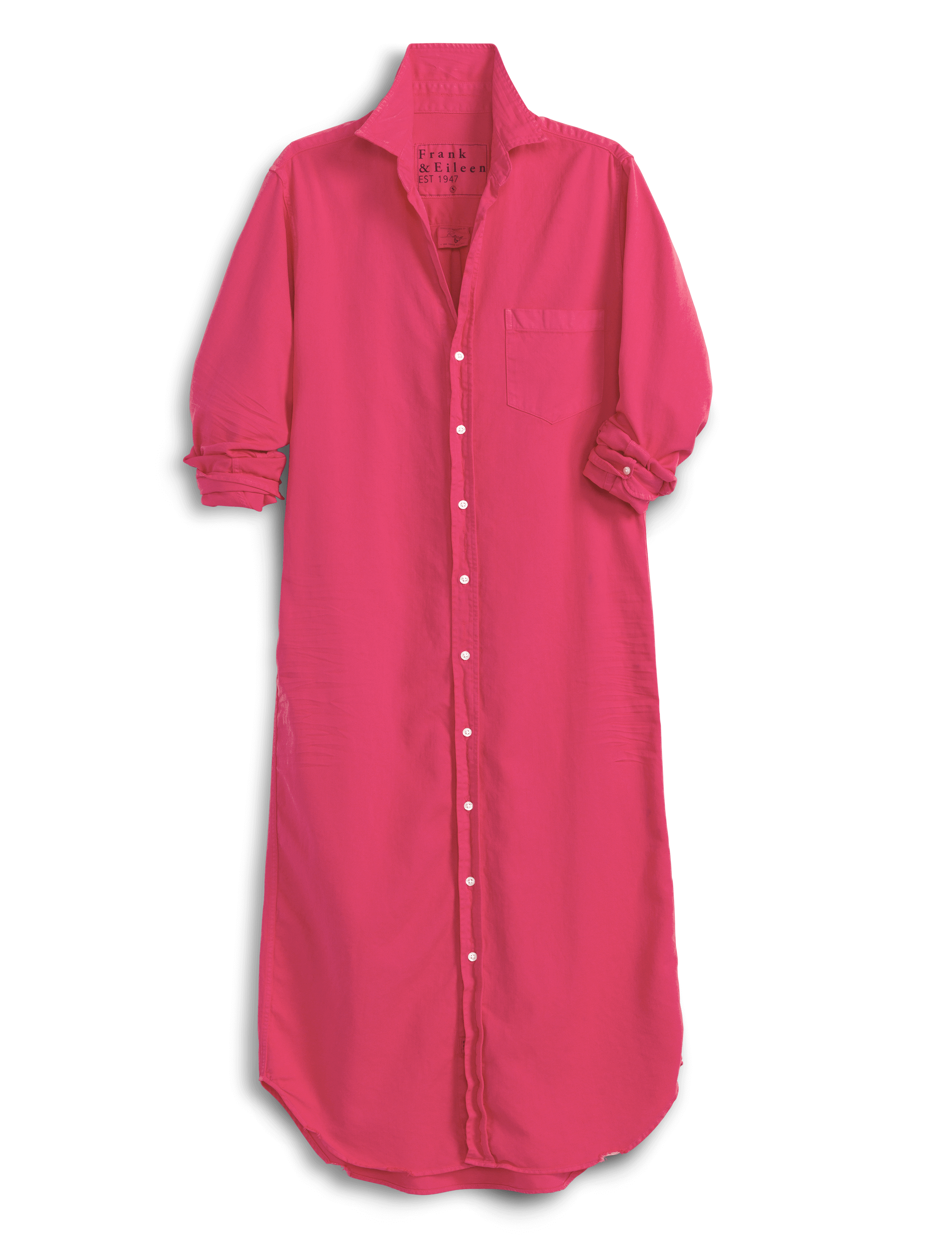 Pink shirt dress on a white background