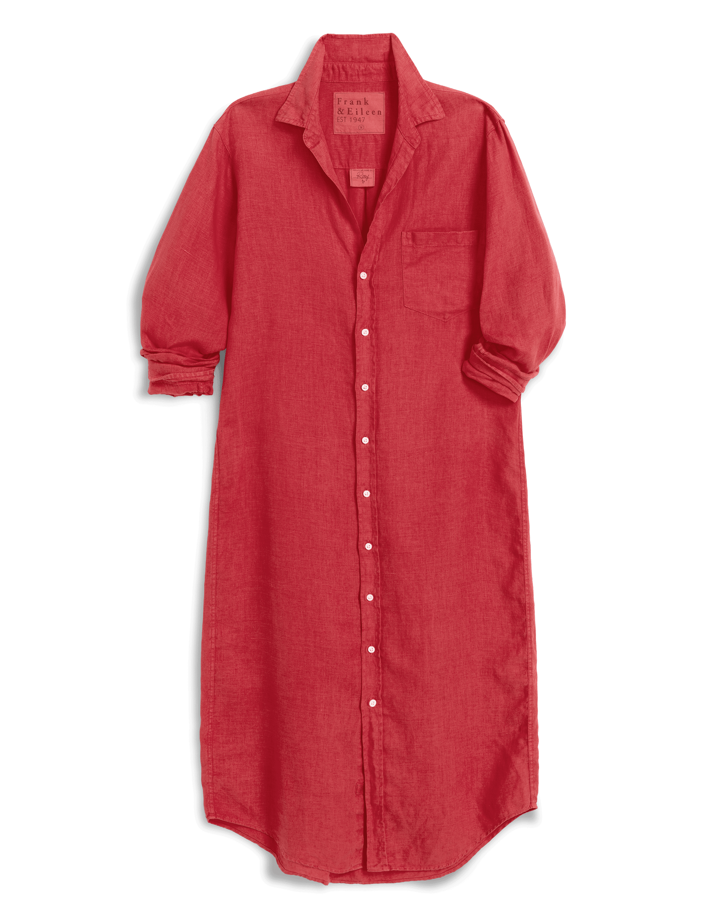 Red shirt dress on a white background, view 4