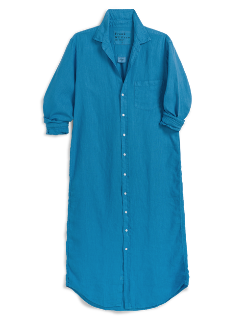 Blue shirt dress on a white background, view 4