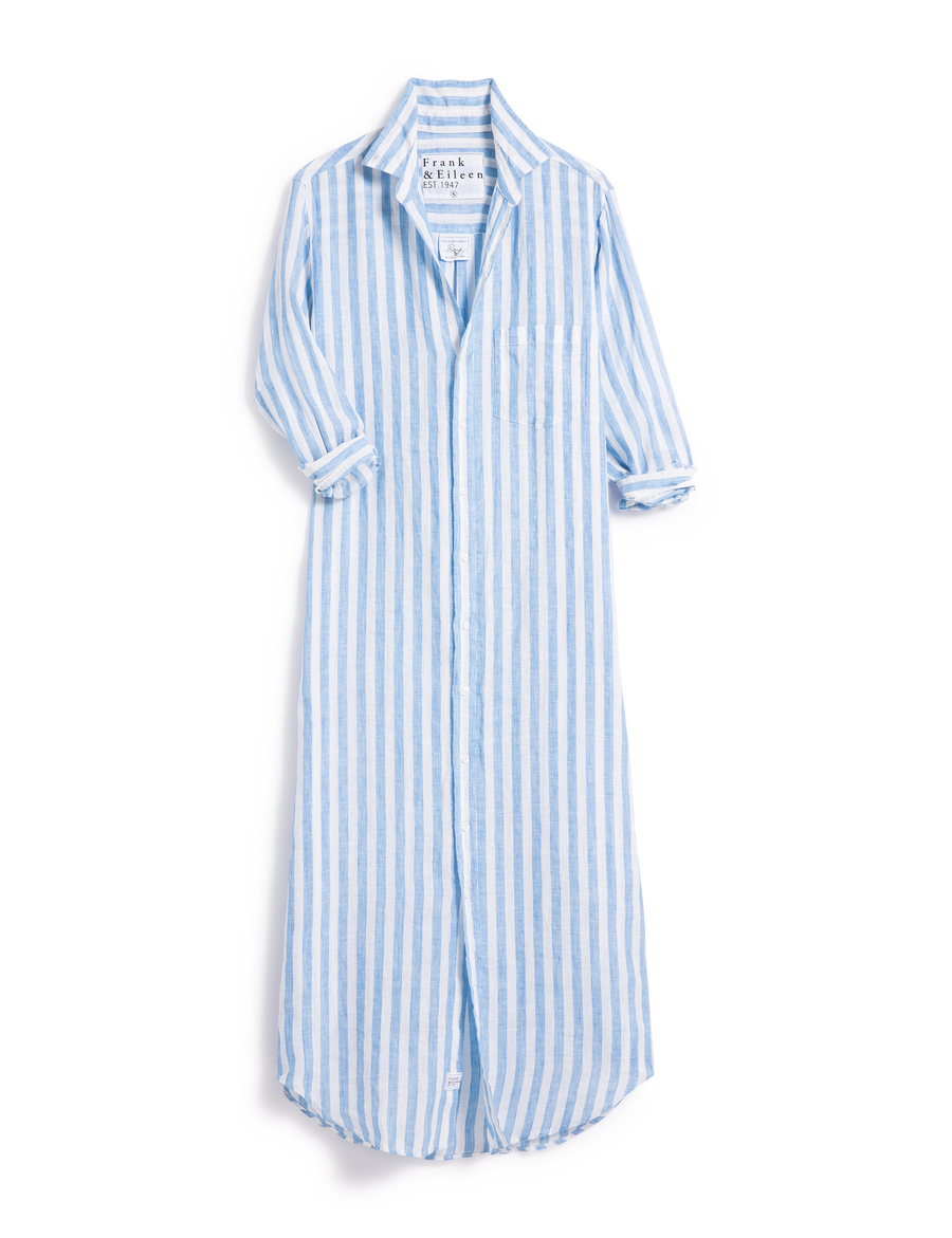 RORY Wide White and Blue Stripe, Classic Linen