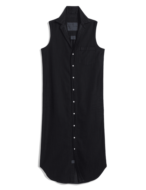 RORY SLEEVELESS Overdye Black Wash, Famous Denim, view 4