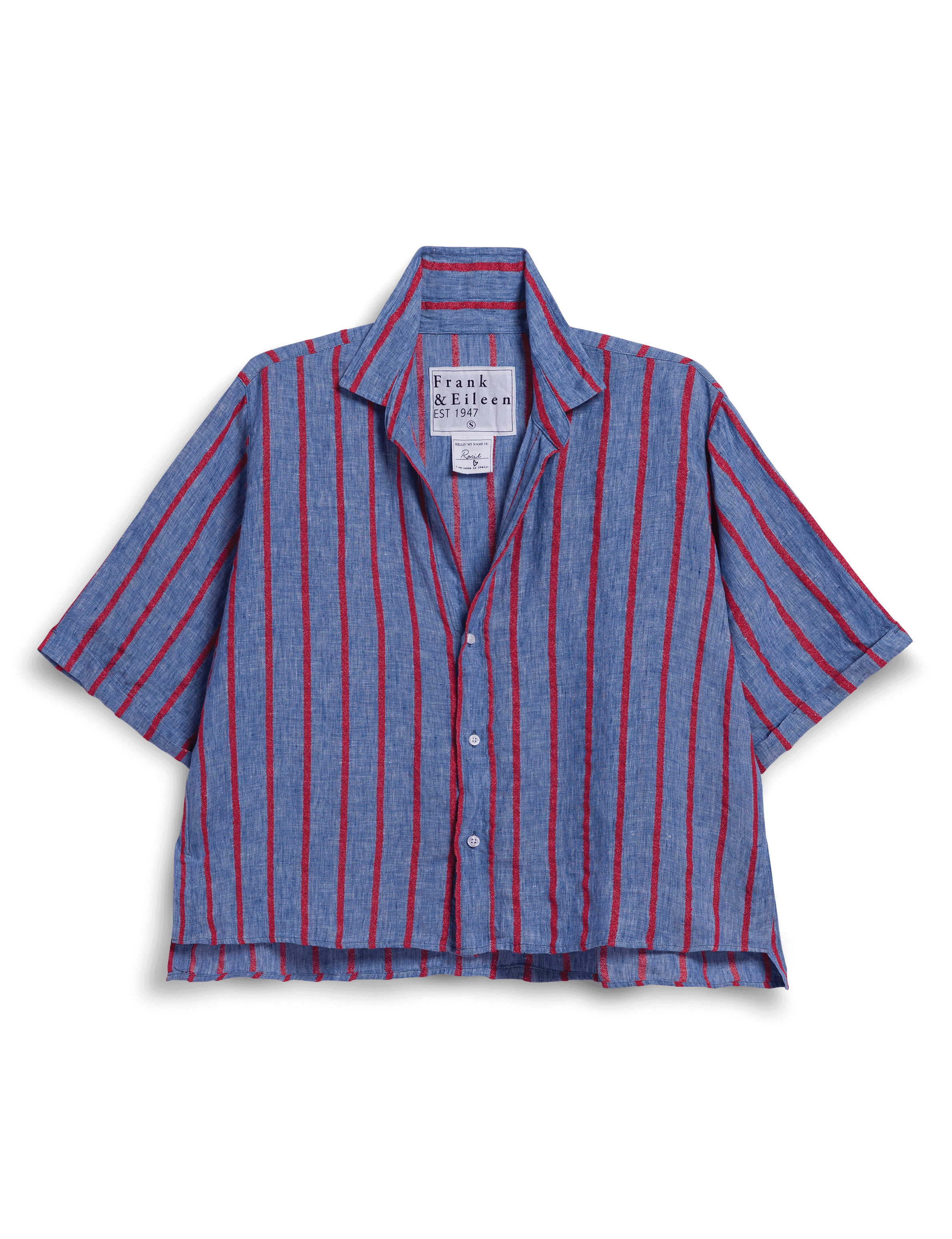Shirley, Oversized Button-Up Shirt, Blue Floral | Frank & Eileen