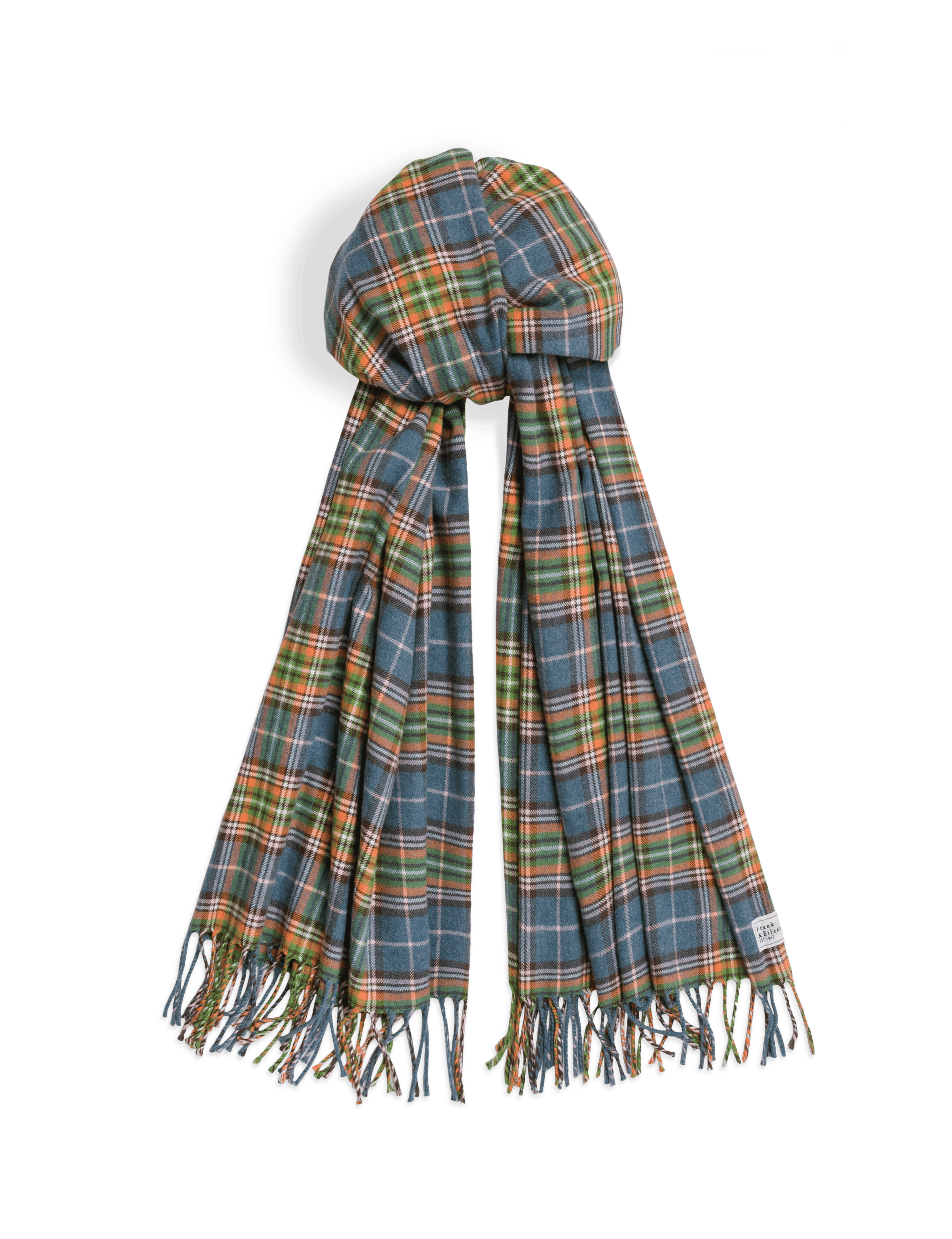 NOELLE Orange and Green with Blue Plaid