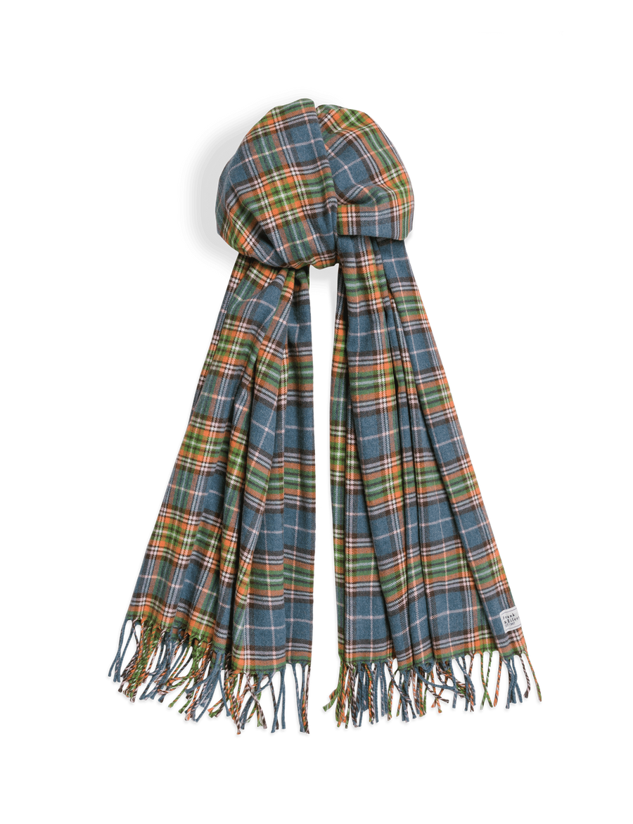 NOELLE Orange and Green with Blue Plaid