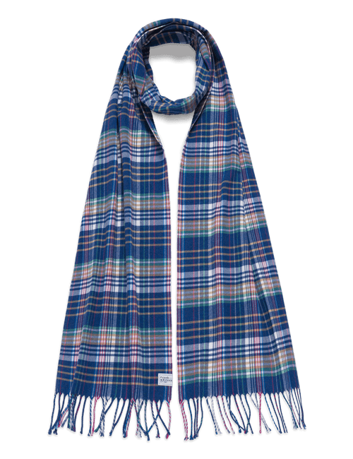 NOELLE Blue and White with Green Plaid, front view