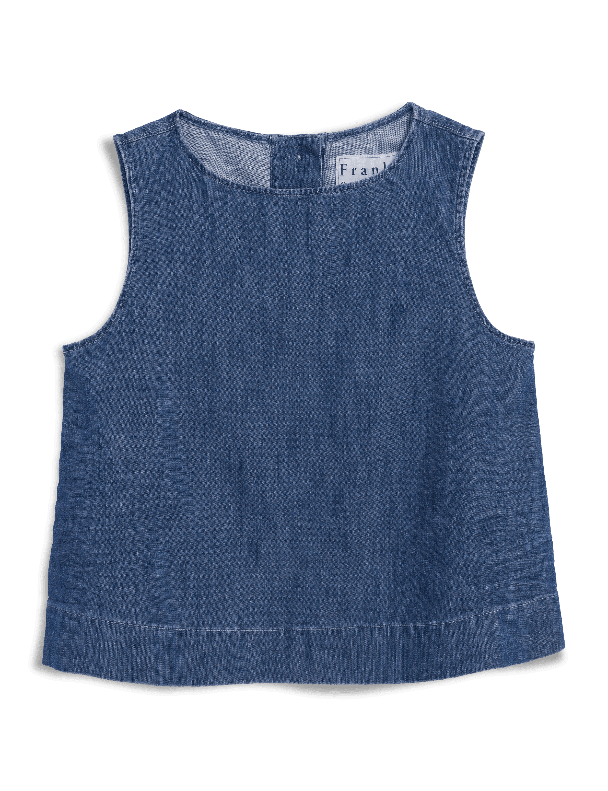 Blue denim shirt on a transparent background, view 7