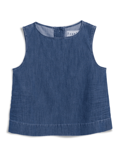 Blue denim shirt on a transparent background, view 7