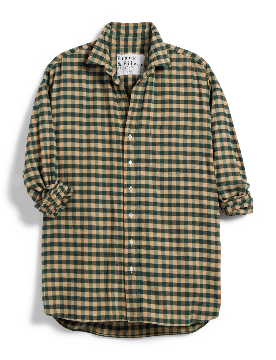 SHIRLEY Camel and Green Check, Flannel