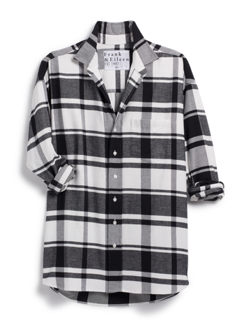 SHIRLEY Large Black and White Plaid, Flannel
