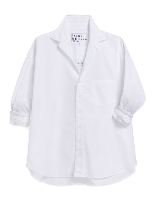 Shirley, Oversized Button-Up Shirt, White | Frank & Eileen