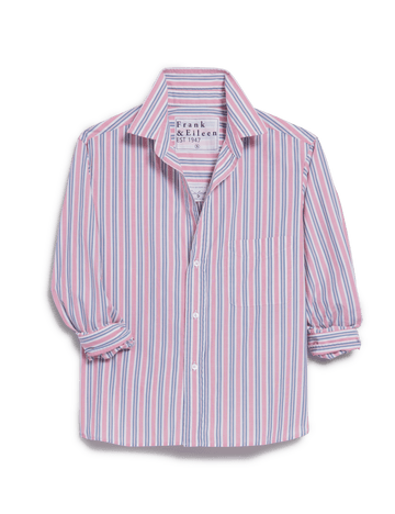 SILVIO Blue and Coral with White Stripe, Italian Cotton