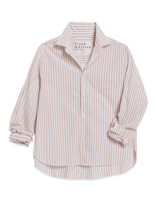 SILVIO Camel and Cream Stripe, Italian Cotton, front view