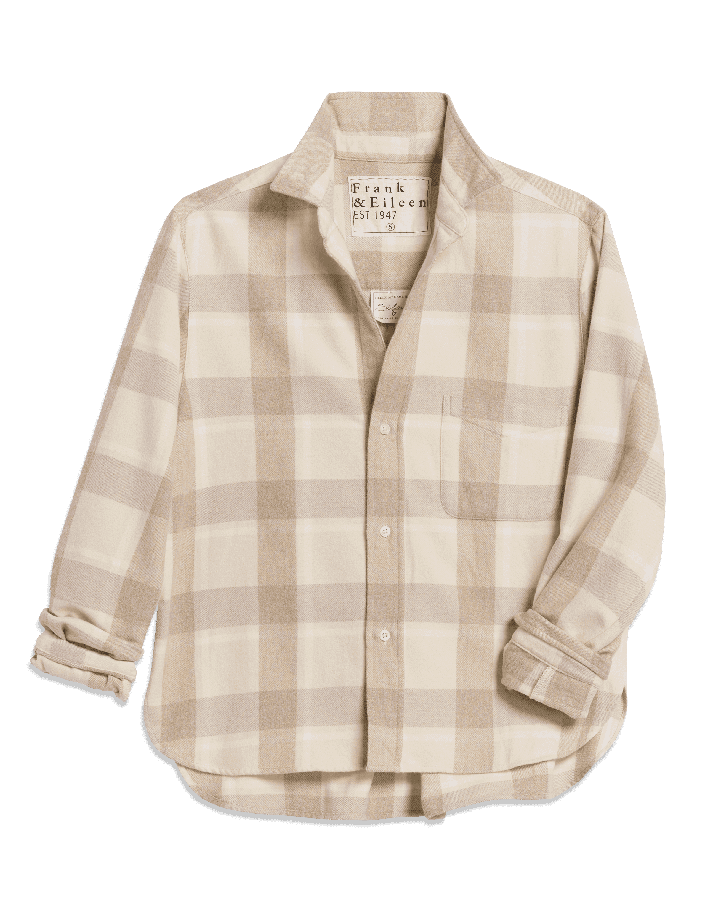 SILVIO Cream and Camel Plaid, Italian Flannel
