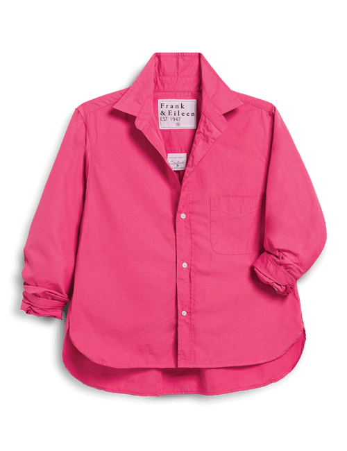 Pink shirt with rolled-up sleeves on a black background, view 6