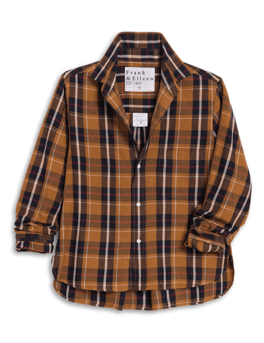 SILVIO Red and Black with Orange Plaid, Italian Flannel