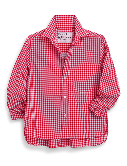 SILVIO Red Gingham, Italian Cotton, view 4