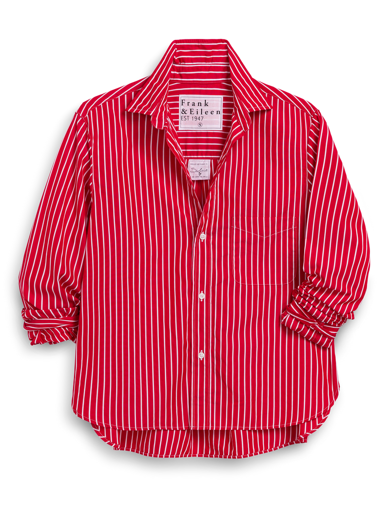 Silvio, Untuckable ButtonUp Shirt, Red Stripe Frank & Eileen